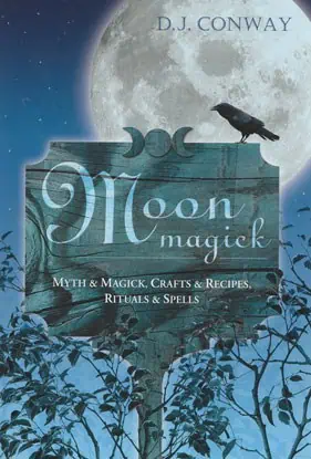 Book cover featuring a full moon, a crow, and Celtic-inspired design elements.