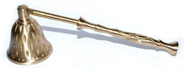 Bell-shaped ritual instrument with a long, decorated handle.