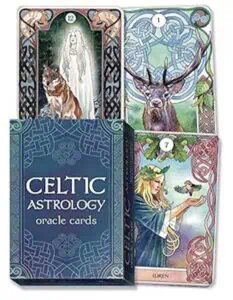 Oracle cards featuring Celtic symbols and nature themes for spiritual guidance.