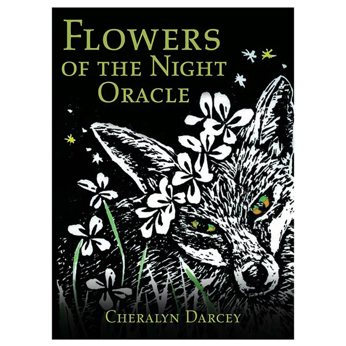 Book cover featuring a cat with flowers and stars, related to Celtic spirituality and nature symboli.