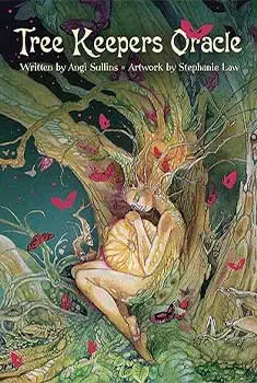 Artistic depiction of a fairy-like figure with tree elements, related to Celtic spirituality and nat.