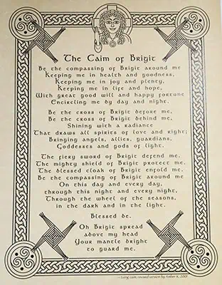 A poem about Brigid's blessings and protection.