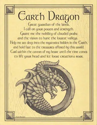 Earth Dragon, guardian of lands, symbol of strength and protection in Celtic spirituality.