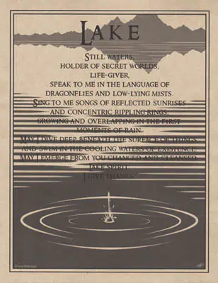 Lake still waters, holder of secret worlds, life-giver, speak to me in the language of dragonflies a.