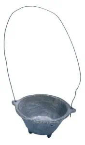 Traditional metal cauldron used in Celtic spiritual practices and nature rituals.