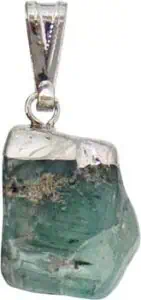 Pendant with natural mineral and silver bail, used in Celtic spiritual practices.