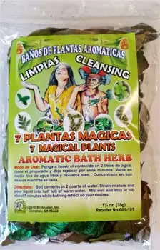 Pack of 7 aromatic herbal plants for cleansing, used in Celtic spiritual practices.