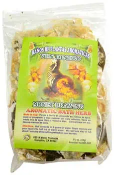 Aromatic herbal bath salts for spiritual cleansing and relaxation.