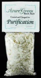 Bath salt with natural mineral crystals and herbal infusions.